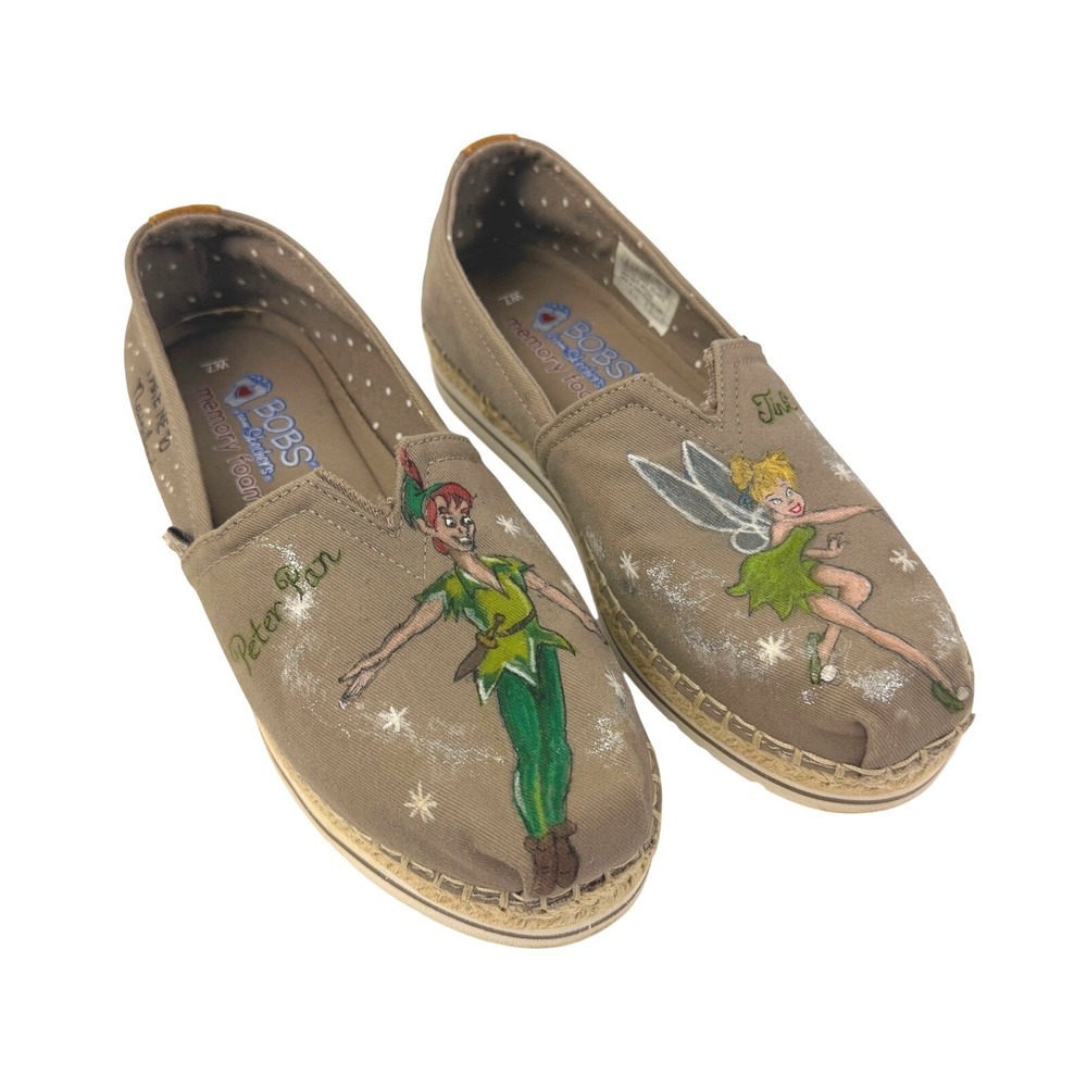 Skechers BOBS Disney Peter Pan Tinkerbell Hand Painted Shoes Womens 7
